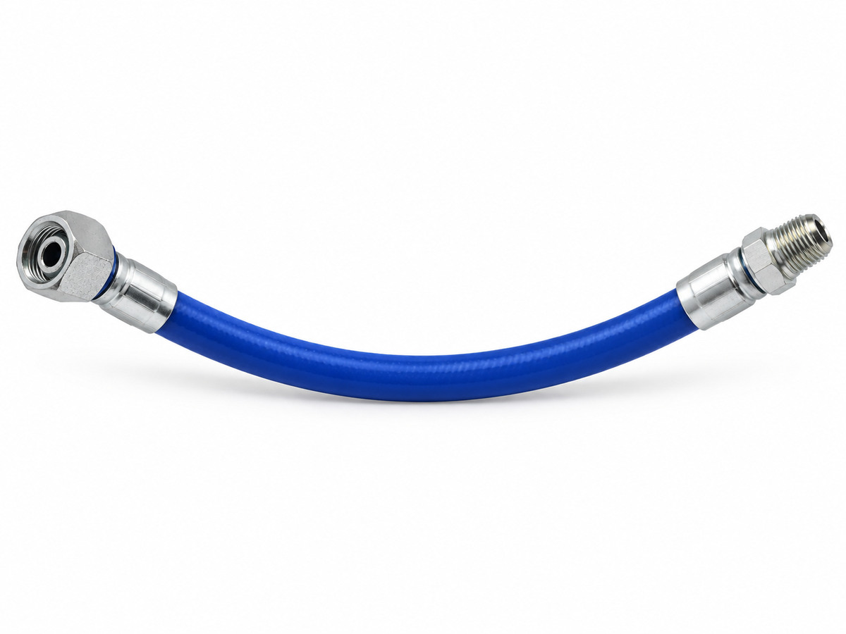 РВД Exitflex 700 бар для домкрата, DN6, длина 1000 мм, фитинги BSP 3/8″ (гайка) / NPTF 3/8″