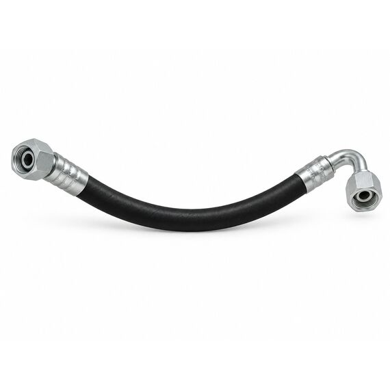 РВД 2SN в сборе, DN10, 450 мм, фитинги BSP гайка 3/8" (90) и BSP гайка 1/2"