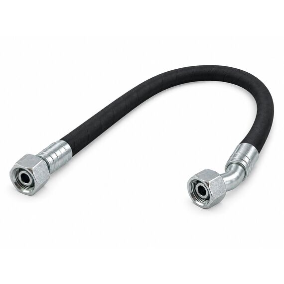 РВД 2SN в сборе, DN6, 1 м, фитинги BSP гайка 1/4" и BSP гайка 1/4" (90)