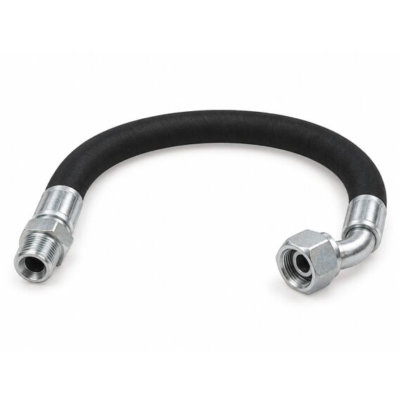 РВД 1SN в сборе, DN25, 1800 мм, фитинги BSP штуцер 1" и BSP гайка 1" (90)